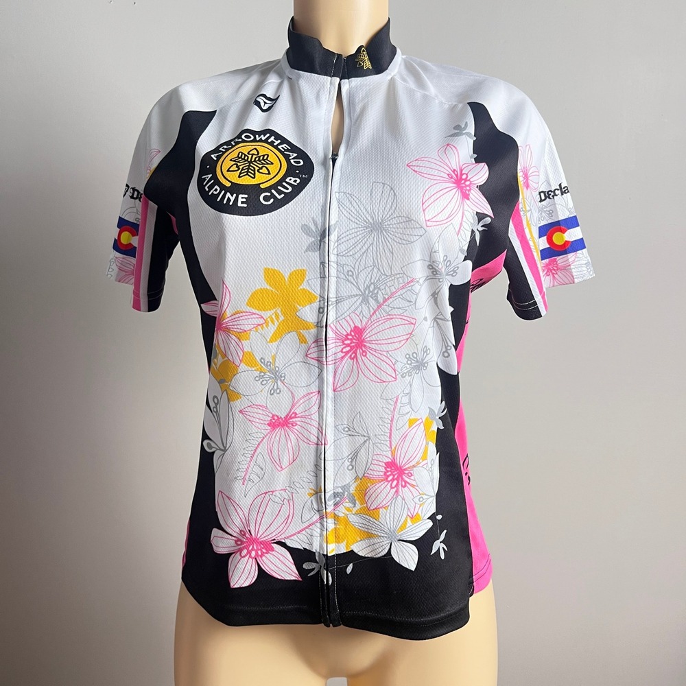 Declare Cycling Jersey Womens Medium Arrowhead Alpine Club Floral Pink Colorado